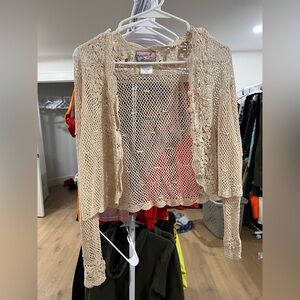 Vintage 100% Cotton April Cornell Crochet Cover Up Top